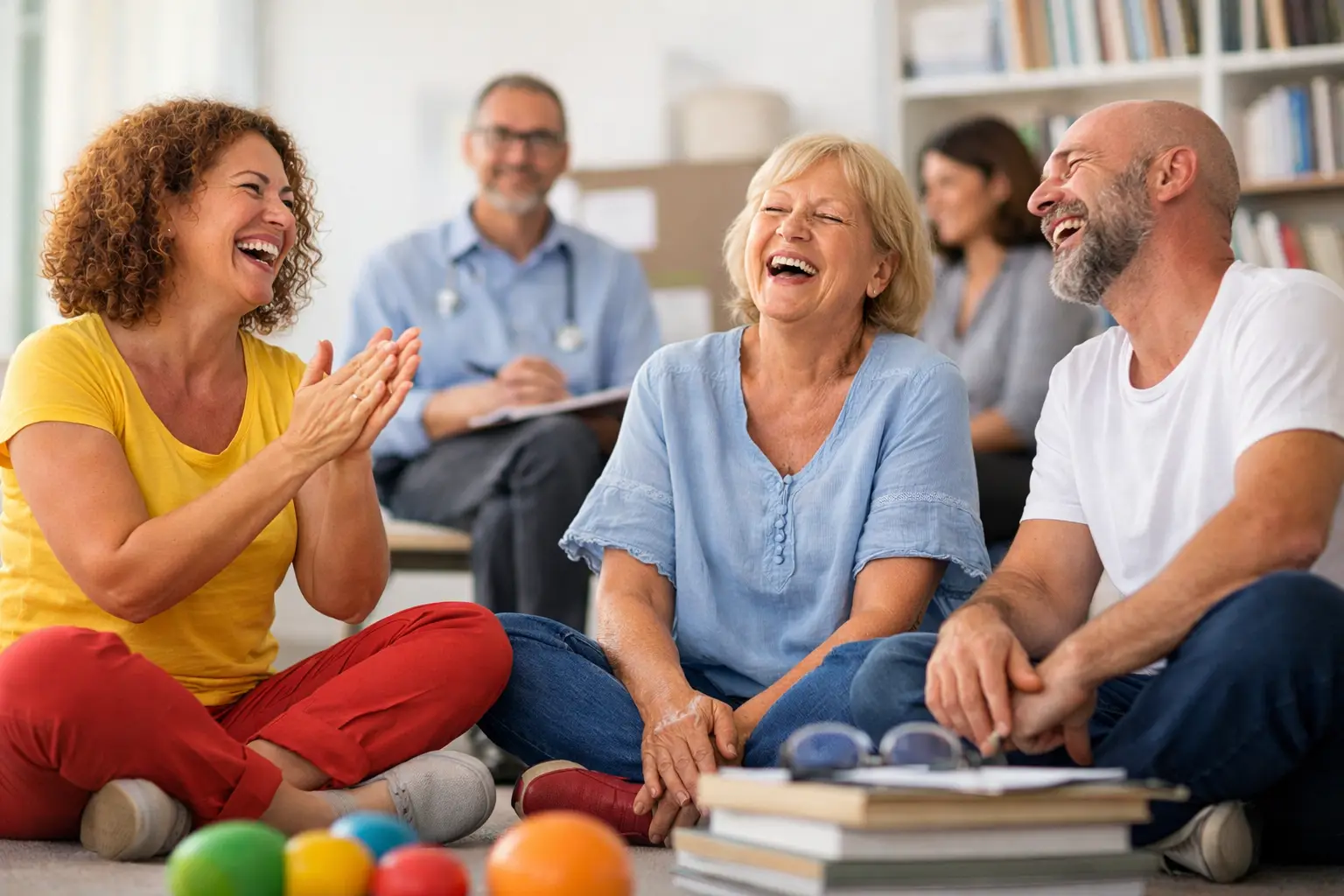 Terapia de la Risa en contexto terapéutico con acompañamiento