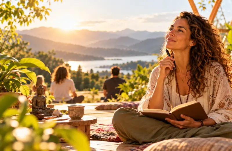 Participante reflexionando y escribiendo en un cuaderno