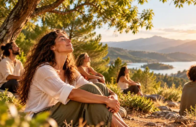 Personas disfrutando de un momento de calma en la naturaleza